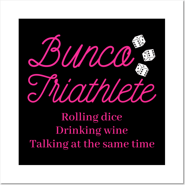 Bunco Triathlete Dice Wine Wall Art by MalibuSun